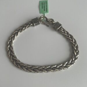 Wheat Chain Sterling Silver Bracelet 7 1/2”  1/4” wide
